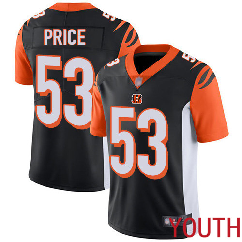 Cincinnati Bengals Limited Black Youth Billy Price Home Jersey NFL Footballl #53 Vapor Untouchable